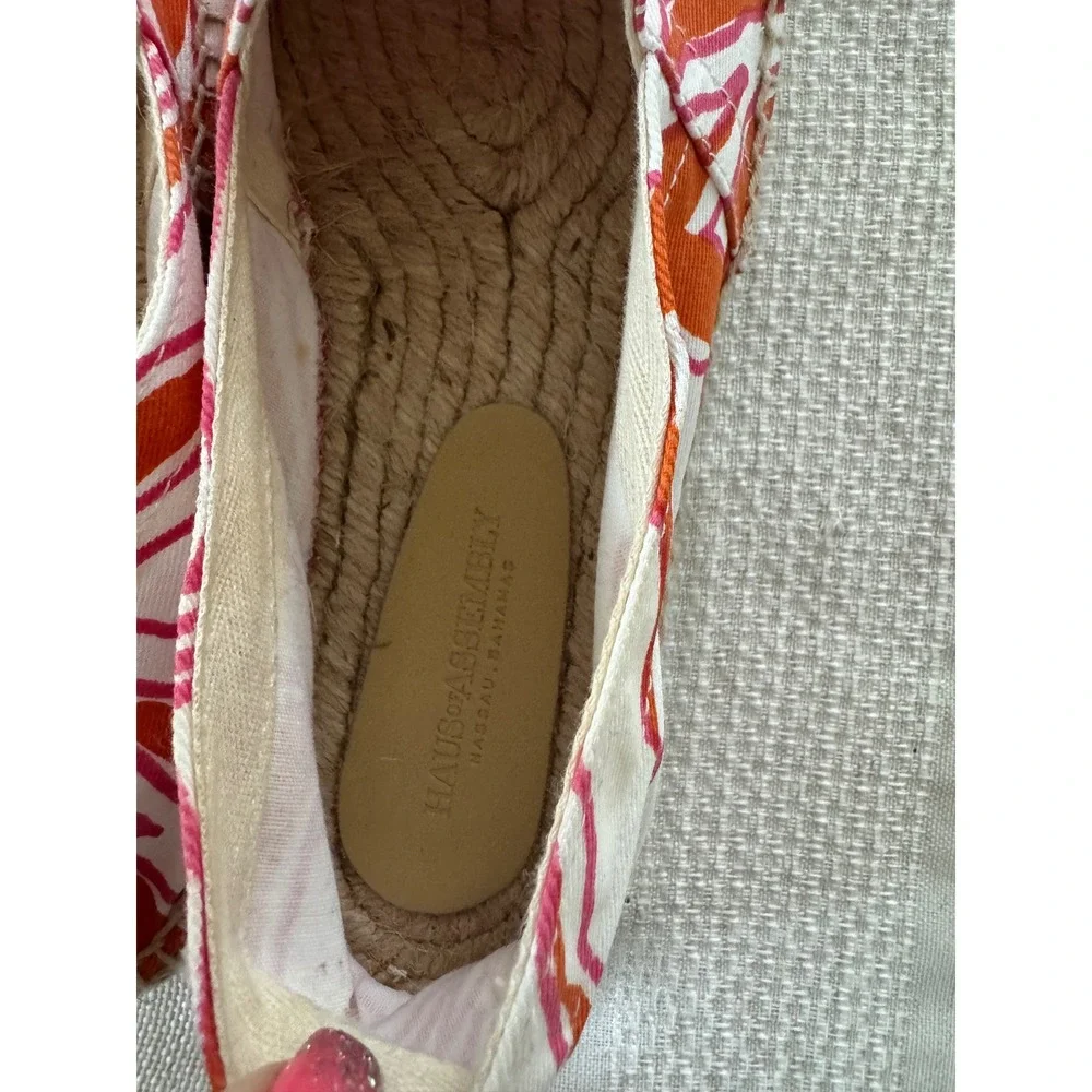 Women's Haus Of Assembly Espadrille Slip On‎ Shoes Size 9 Orange Pink Barbiecore